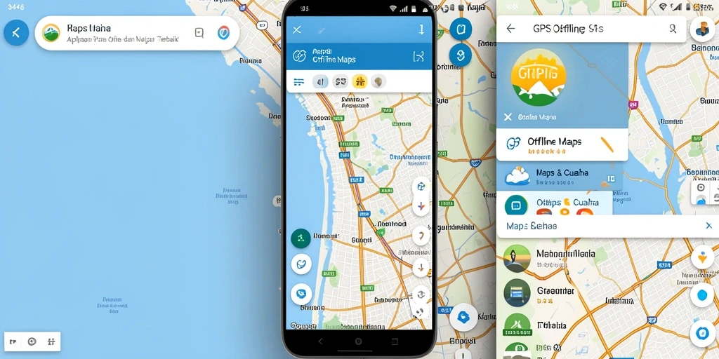 Tampilan antarmuka aplikasi GPS Offline Maps 3446 yang bersih dan user-friendly.