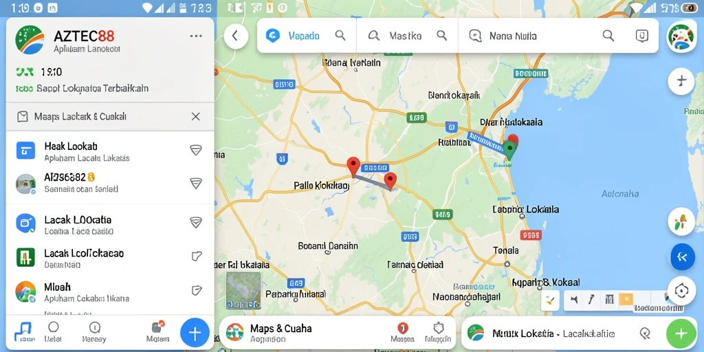 Antarmuka AZTEC88 yang intuitif untuk pelacakan lokasi.