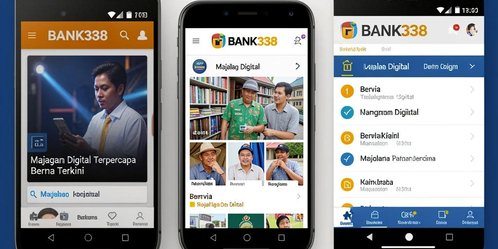 Antarmuka aplikasi BANK338 yang menarik dan modern.