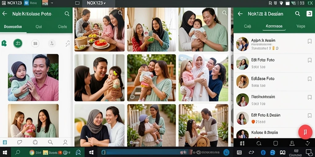 Antarmuka menarik dari aplikasi Kolase Foto NOX123 yang memudahkan pengguna.