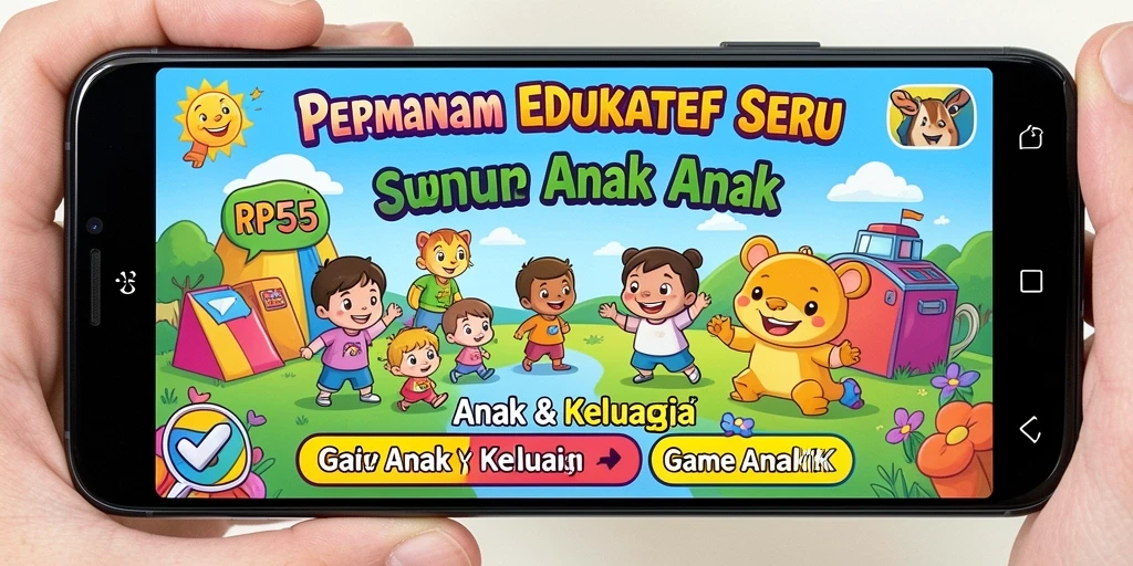 Tampilan antarmuka RP55 yang menarik dan ramah anak.