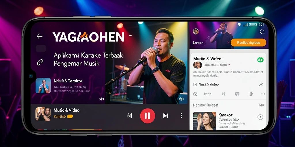 Antarmuka pengguna YAGAOHEN yang menarik dan intuitif untuk karaoke.